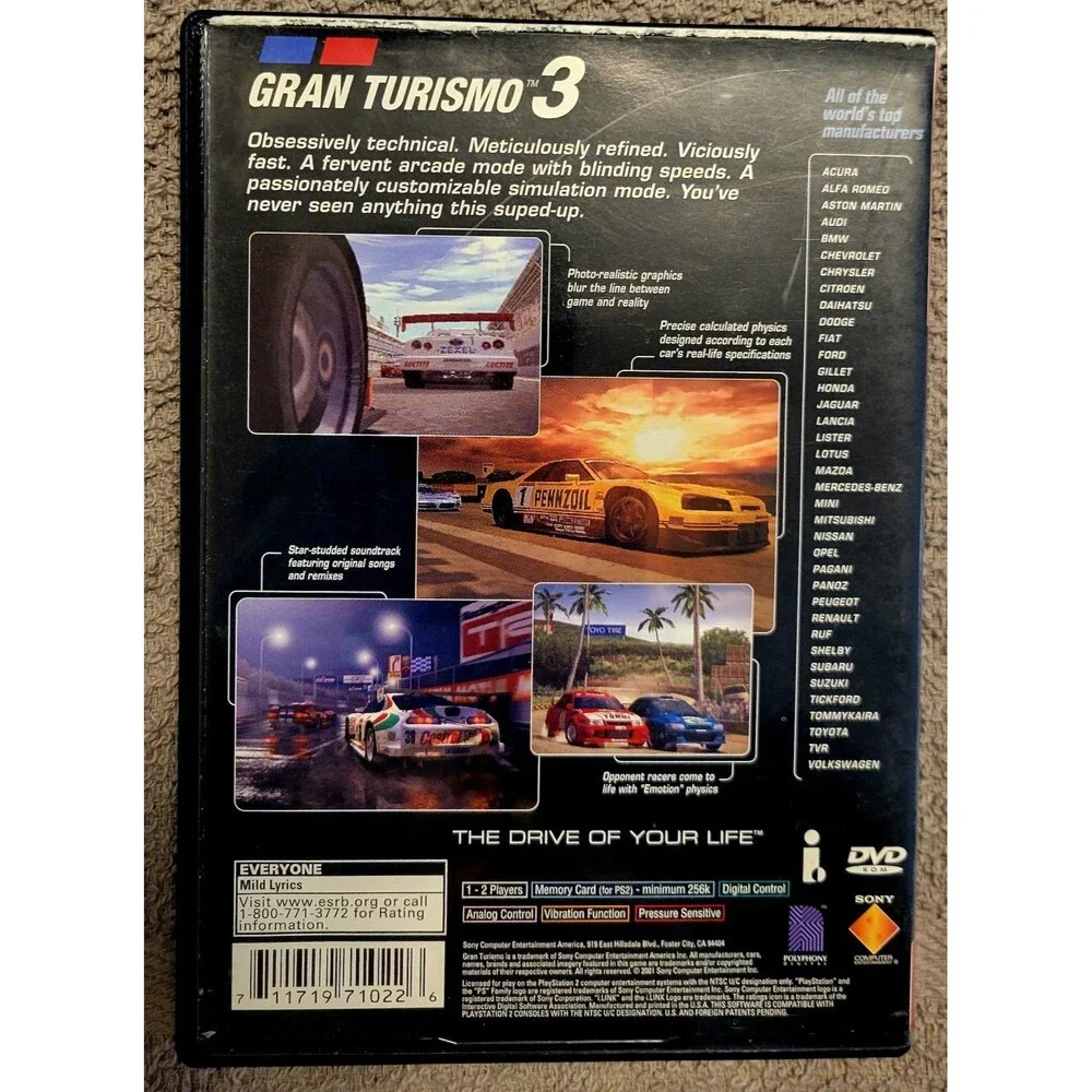 Gran Turismo 3 A-spec Greatest Hits Video Game (Sony PlayStation 2 PS2,FAST SHIP